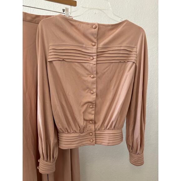 Vintage 60's S. Howard Hirsh Maxi Skirt Blouse Set Suit - Picture 5 of 6